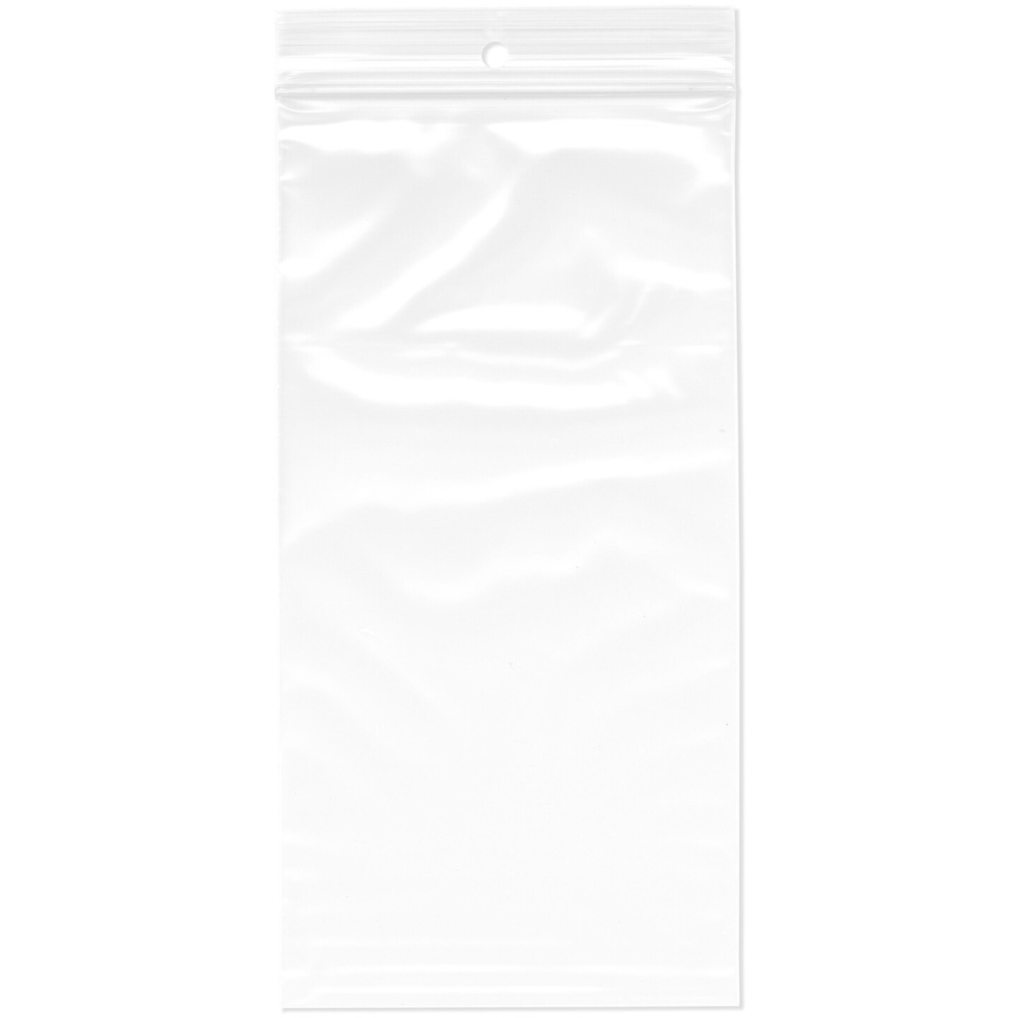 Plymor 4" x 8", 2 Mil with Hang-Hole Zipper Reclosable Plastic Bags