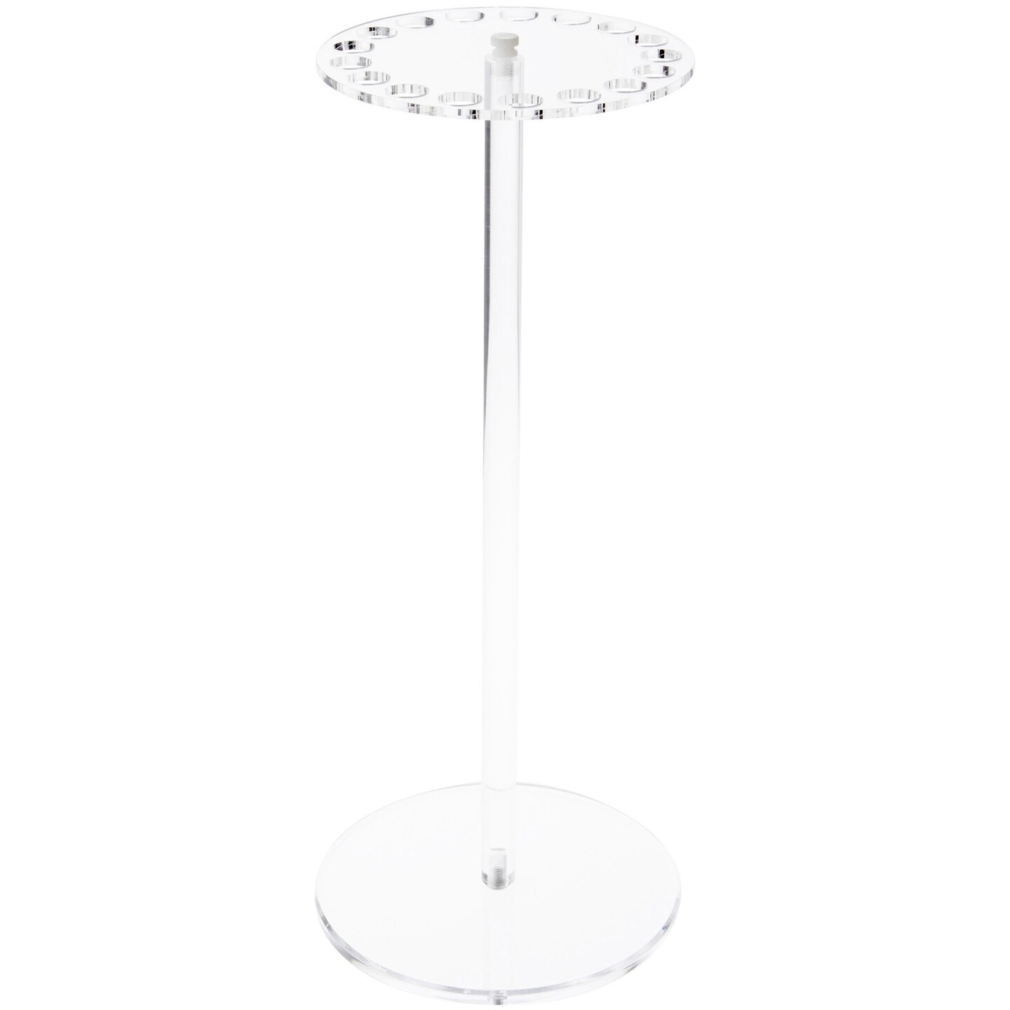 Plymor Clear Acrylic Rotating Necklace Display Stand Holder, 18.5&#x22; H x 8&#x22; W x 8&#x22; D (Holds 17 Necklaces with Clasps)