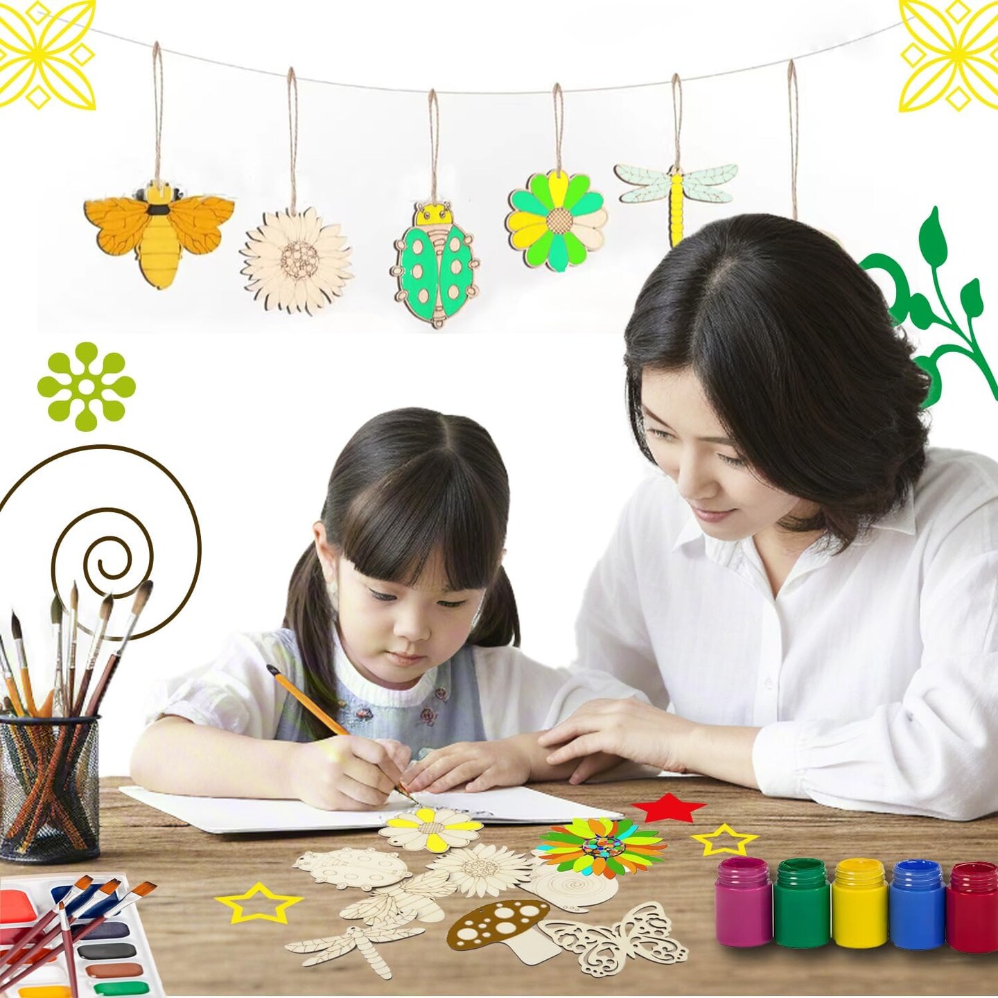 80 PCS Unfinished Wooden Cutouts