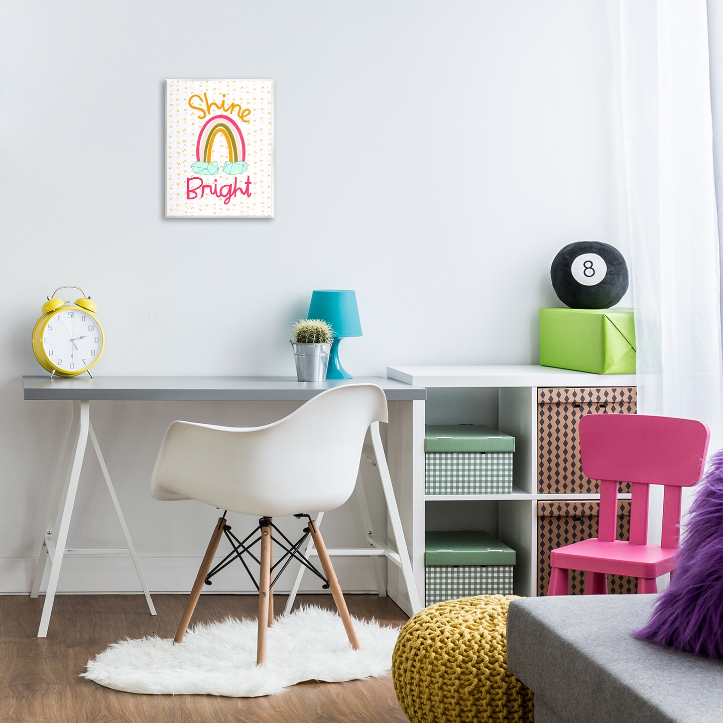 Stupell Industries Shine Bright Geometric Rainbow Wall Plaque Design by Mandy Ford Art + Illustration