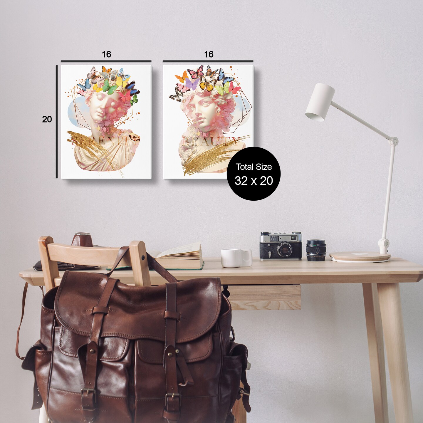 Stupell Industries Serenity &#x26; Beauty Glam Collages 2pc Canvas Set Design by Susan Arnot