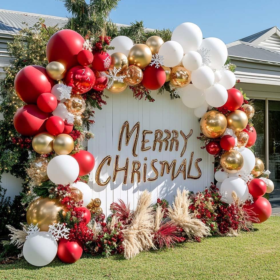 Red Balloons Double Stuffed Dark Red Different Sizes Balloon Garland Arch Kit