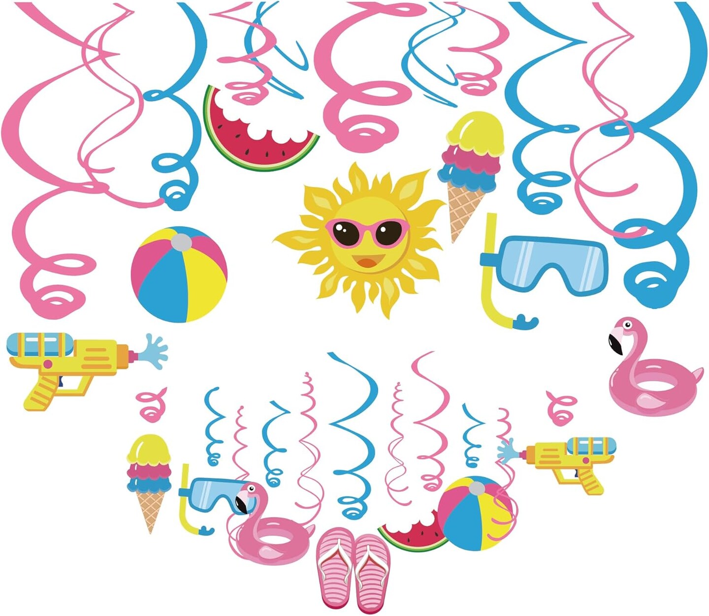 Pool Party Decorations,Summer Decor,Pool Hanging Swirl Decorations,Themed Birthday Party,Ceiling Decorations for Home,Classroom,Office