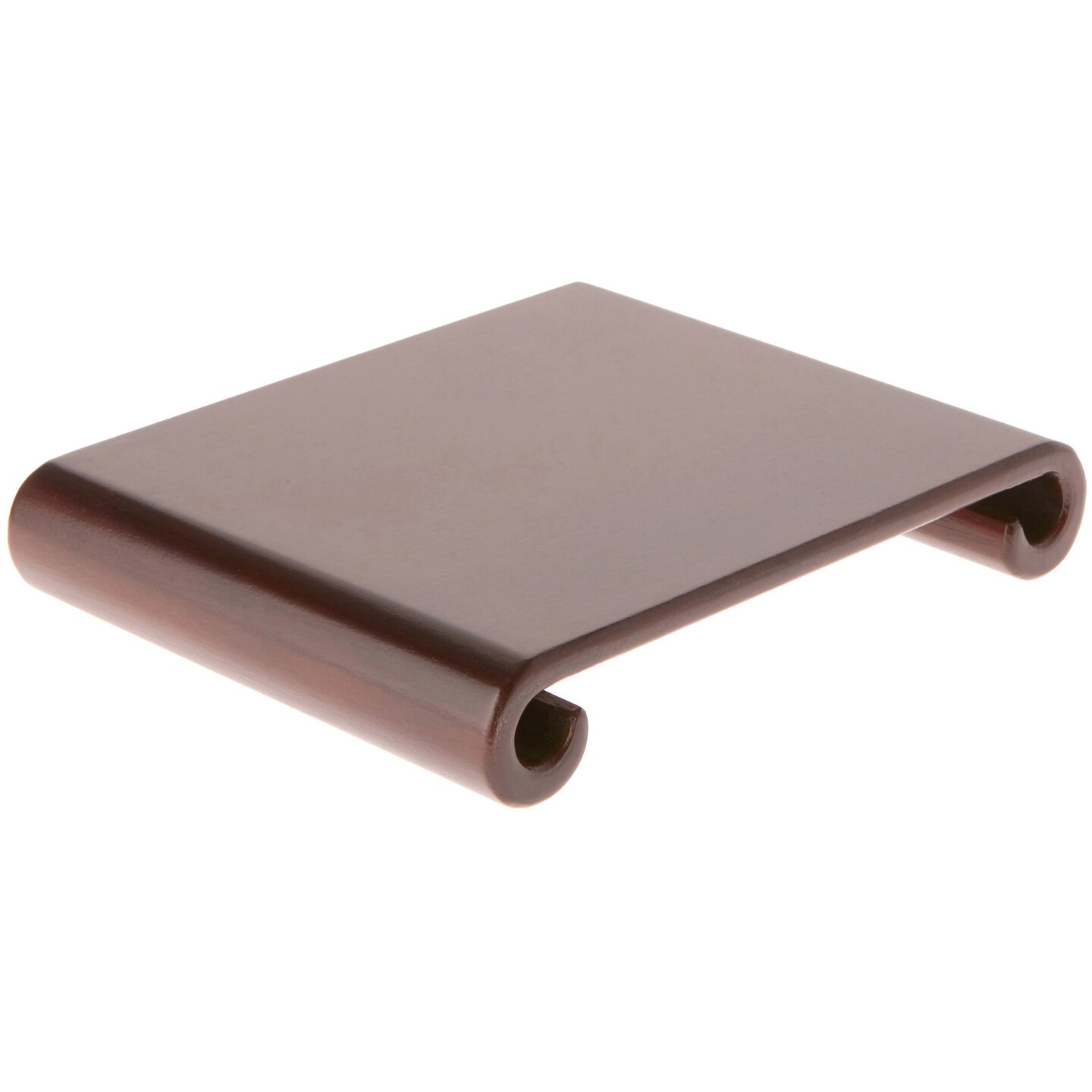 Plymor Walnut Scroll Wood Veneer Footed Display Base, 8" W x 6.5" D x 1.25" H (6.875" x 6.25" Display Area)