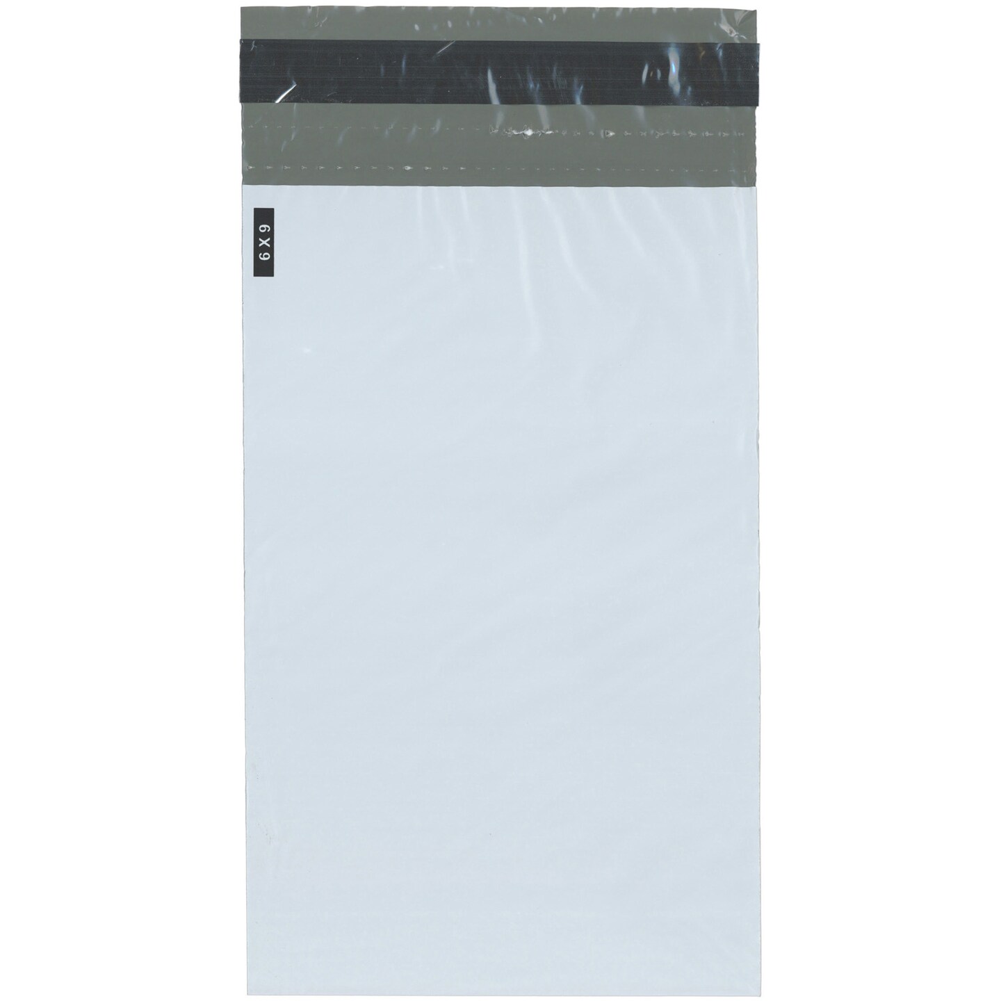Plymor Poly Mailer 2.25 Mil White / Gray Bag with Permanent Adhesive Closure and Perforated Tear Strip