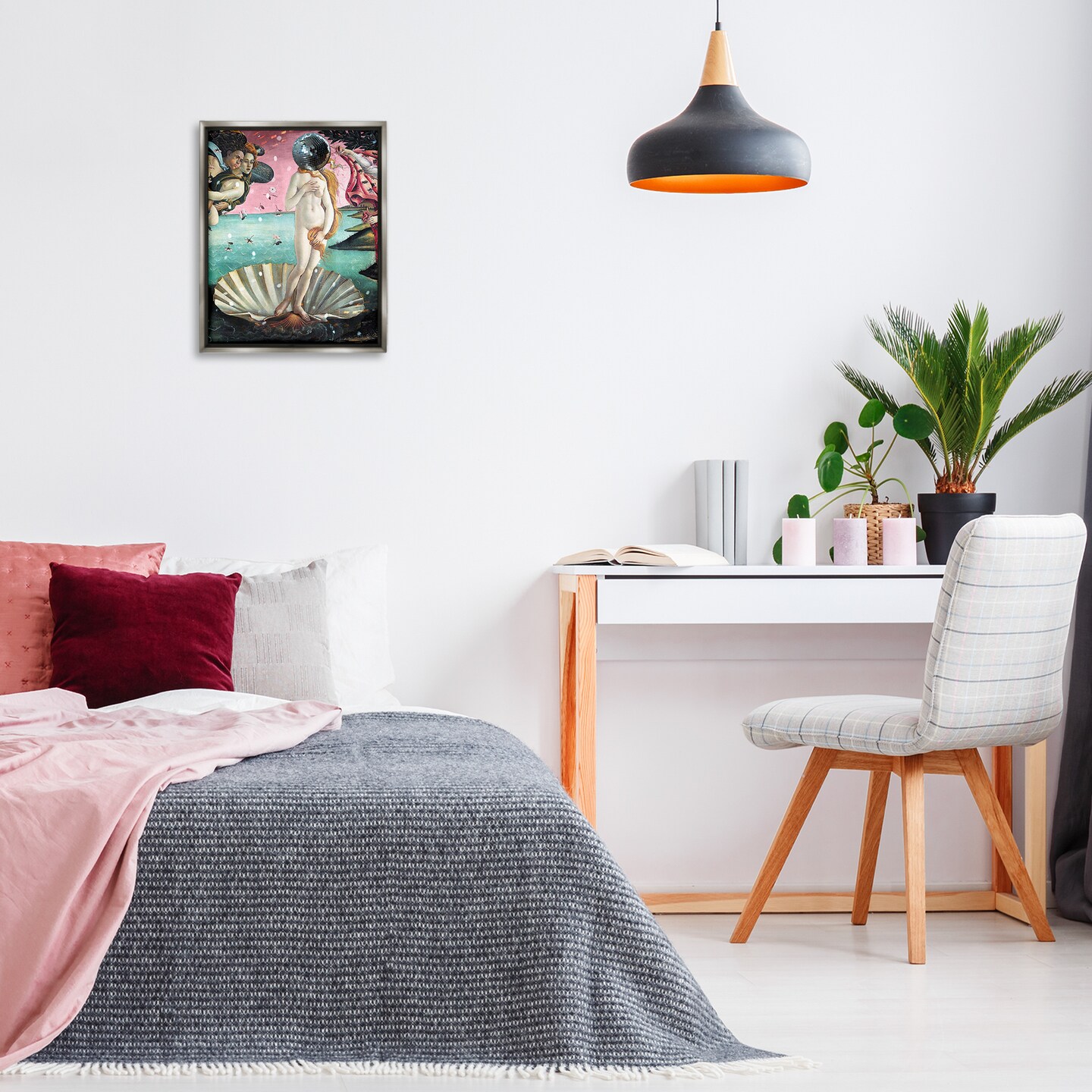 Stupell Industries Classic Clamshell with Disco Ball Floating Frame Design by Lil&#x27; Rue