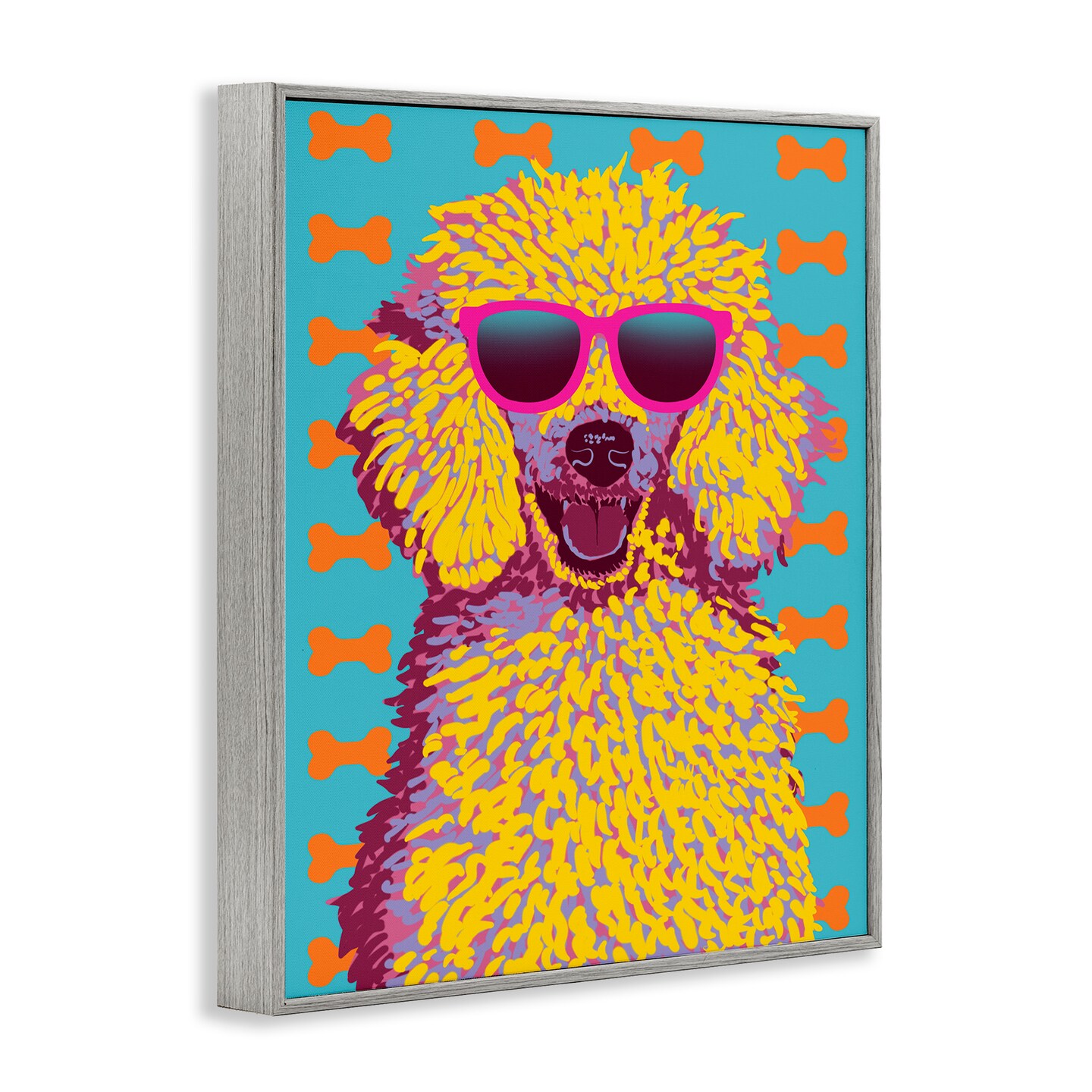Stupell Industries Retro Pop Poodle Framed Giclee Design by Marcus Prime