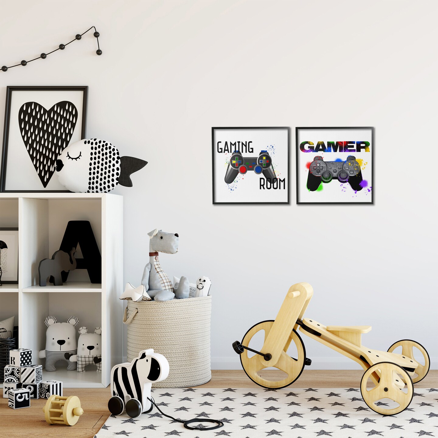 Stupell Industries Retro Gaming Room Control 2pc Framed Giclee Set Design by Kim Allen, Marcus Prime