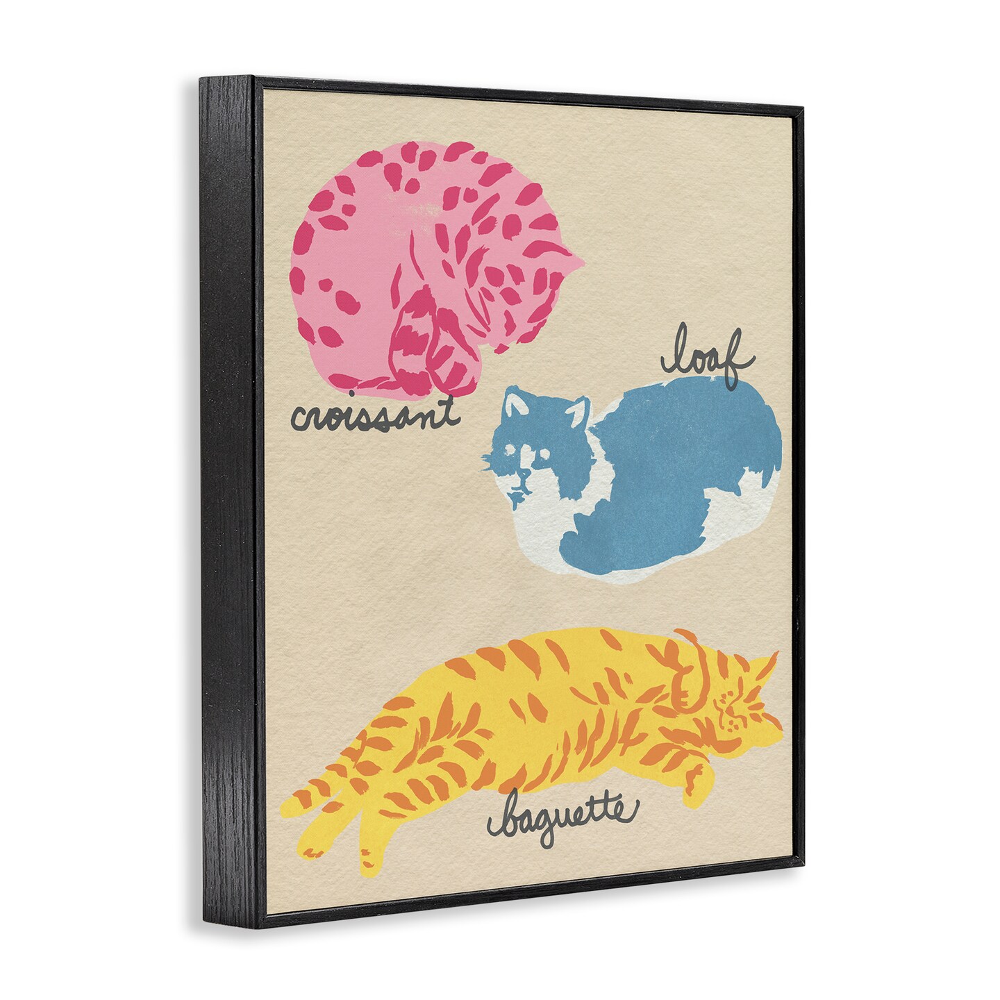 Stupell Industries Funny Relaxing Cat Shapes Framed Giclee Design by June Erica Vess