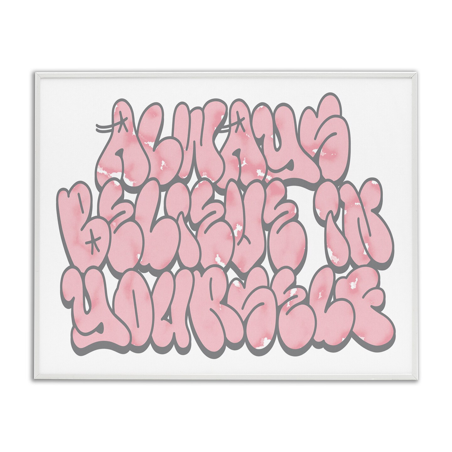 Stupell Industries Believe in Yourself Graffiti Framed Giclee Design by Marcus Prime