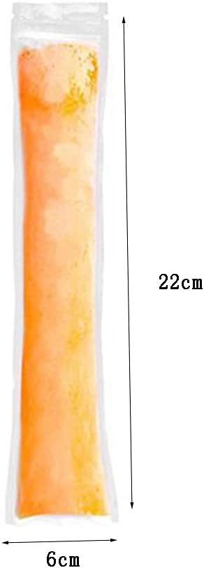 100 Pcs Disposable Ice Popsicle Mold Bags BPA Free Freezer Tubes Ice Candy Pops With a Funnel and Zip Seals For Healthy Snacks,Yogurt Sticks,Juice,Fruit Smoothies