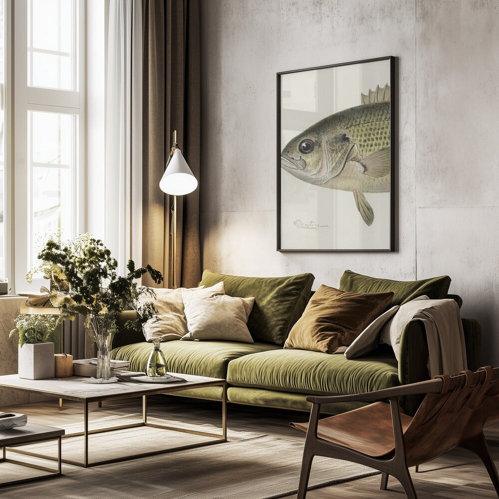 Rock Bass Crop - Sherman F. Denton 24x36 Black Framed Art | Home or Office Art
