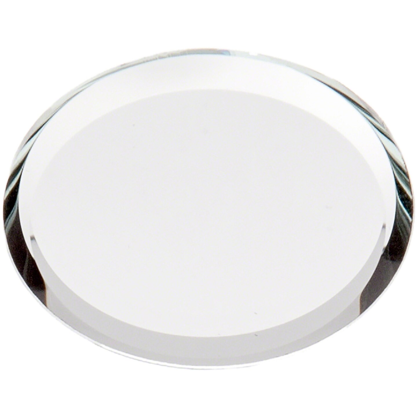 Plymor 1&#x22; Round, 3mm Thick Beveled Glass Mirror Circle