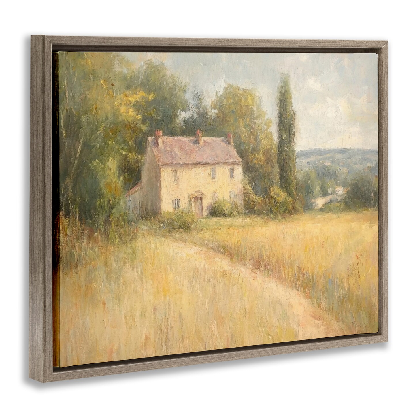 Stupell Industries Hide Away Cottage House Floating Frame Design by Petal Prints Design