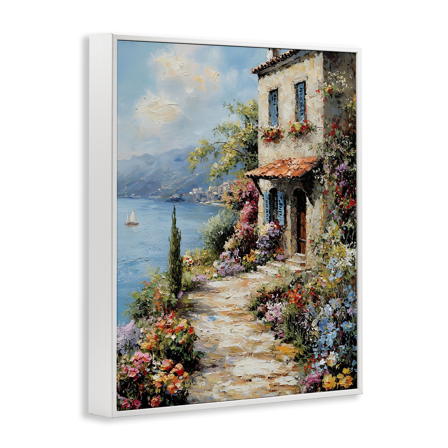 Stupell Industries Seaside Cottage Architecture Framed Giclee Design by Franklyn Gregory
