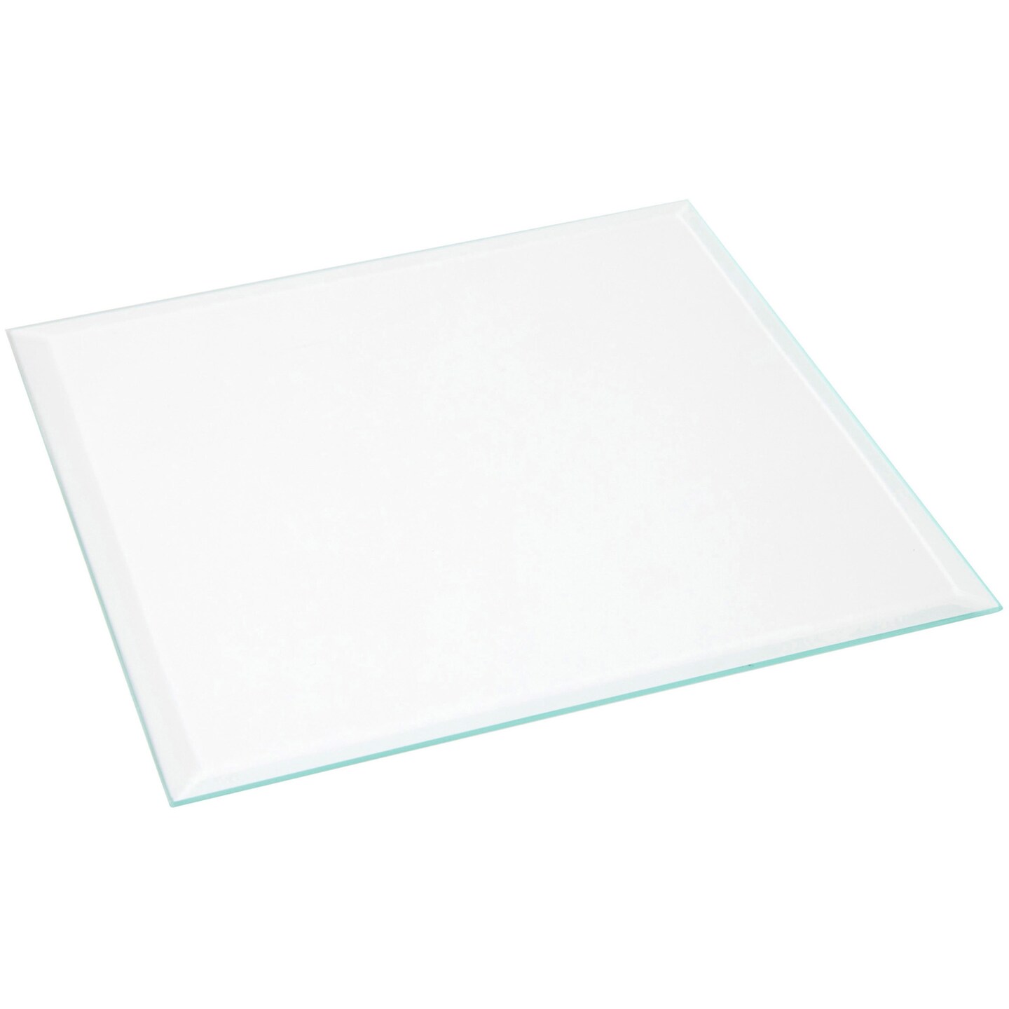 Plymor 6&#x22; Square, 3mm Thick Beveled Clear Glass