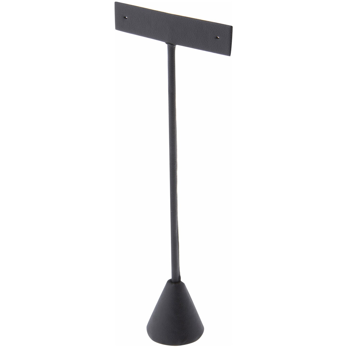 Plymor Black Faux Leather "T" Style, Single Pair Earring Display Stand, 2.5625" W x 1.25" D x 6.75" H