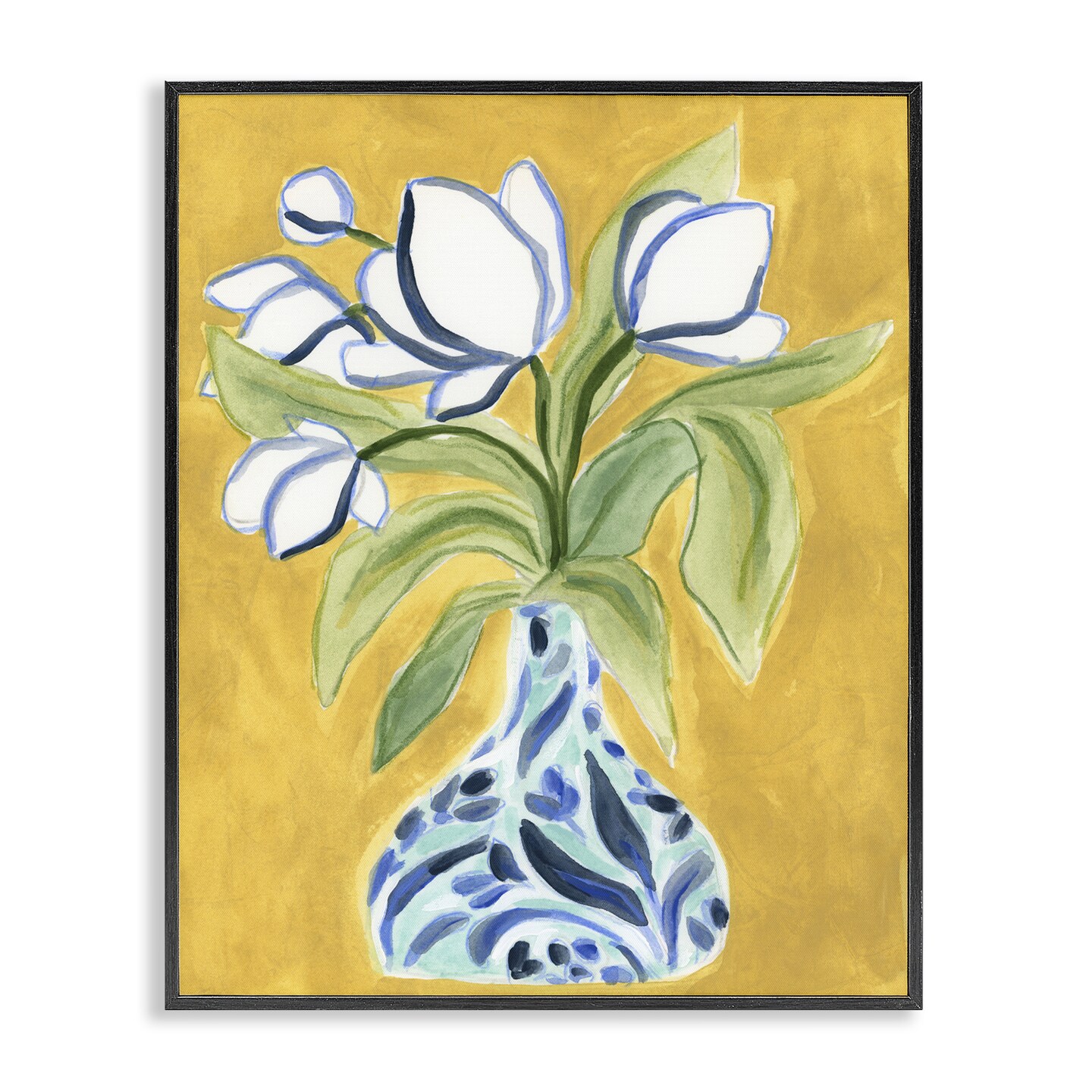 Stupell Industries Bright Tulips in Vase Framed Giclee Design by June Erica Vess