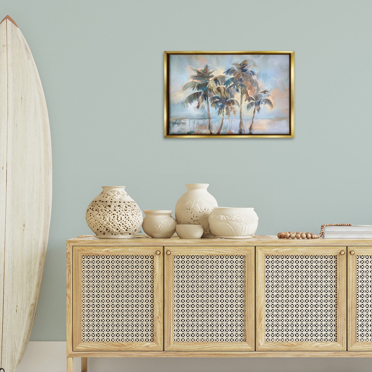 Stupell Industries Cool Palm Trees Sunrise Floating Frame Design by Ramona Murdock