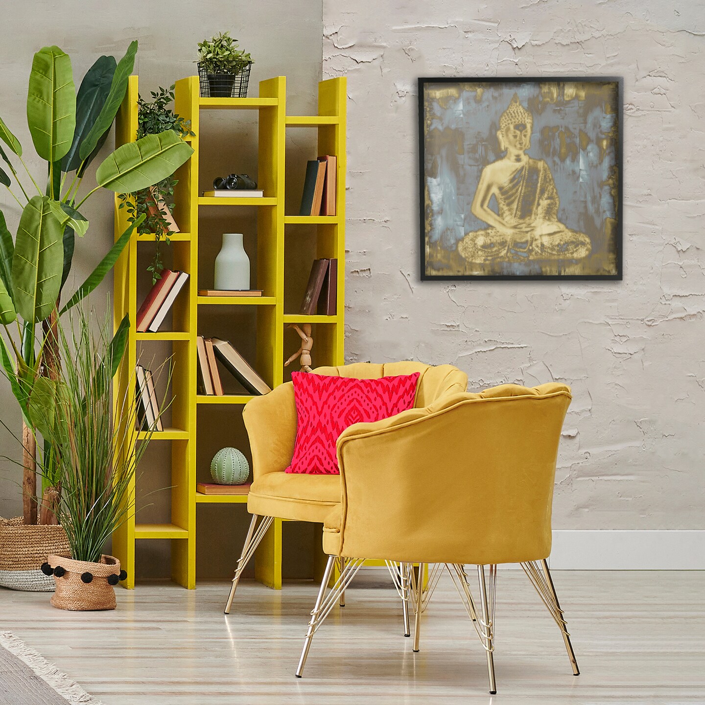 Stupell Industries Muted Earthy Buddha Abstract Framed Giclee Design by Tom Bray