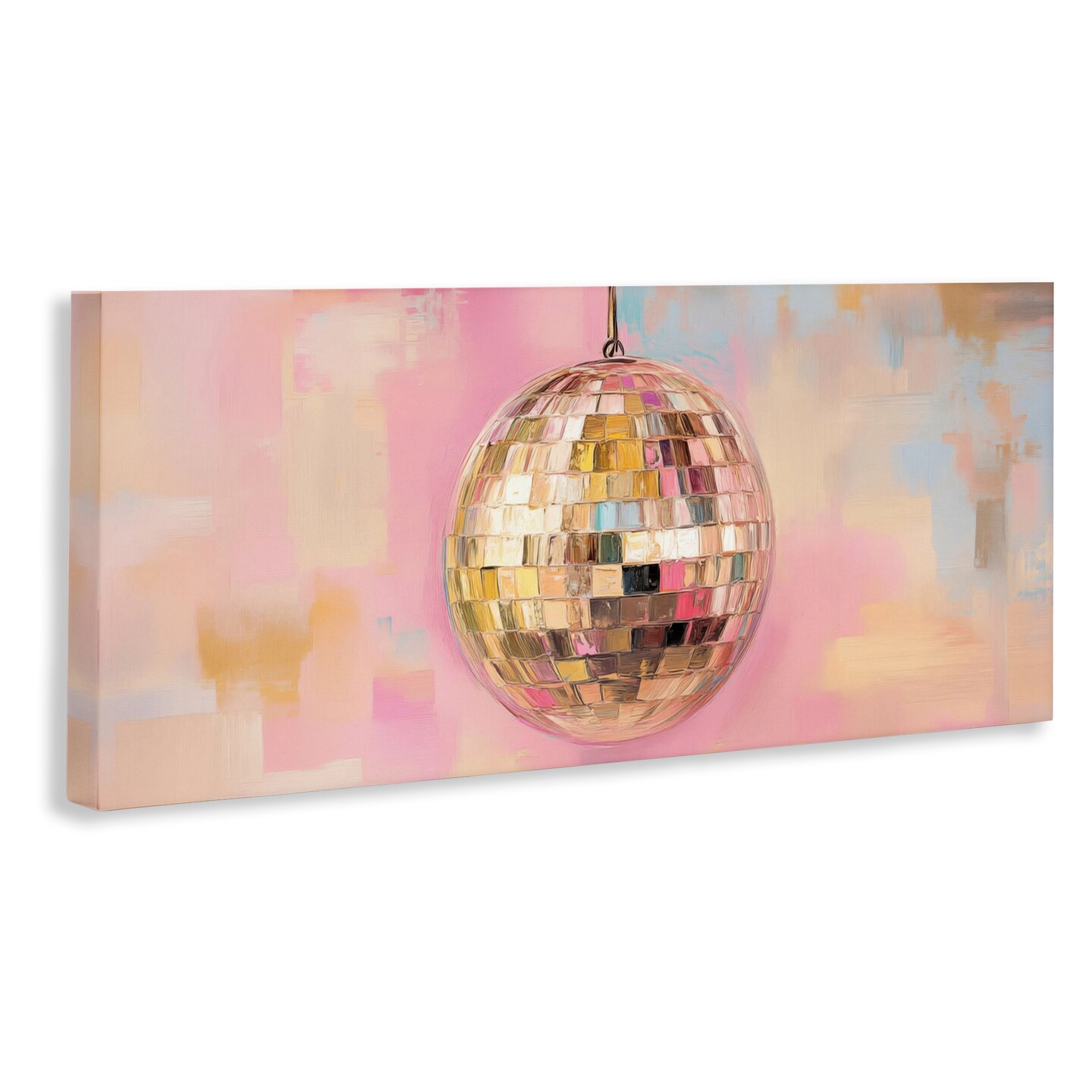 Stupell Industries Gold Hued Disco Ball Canvas Design by Nini Art