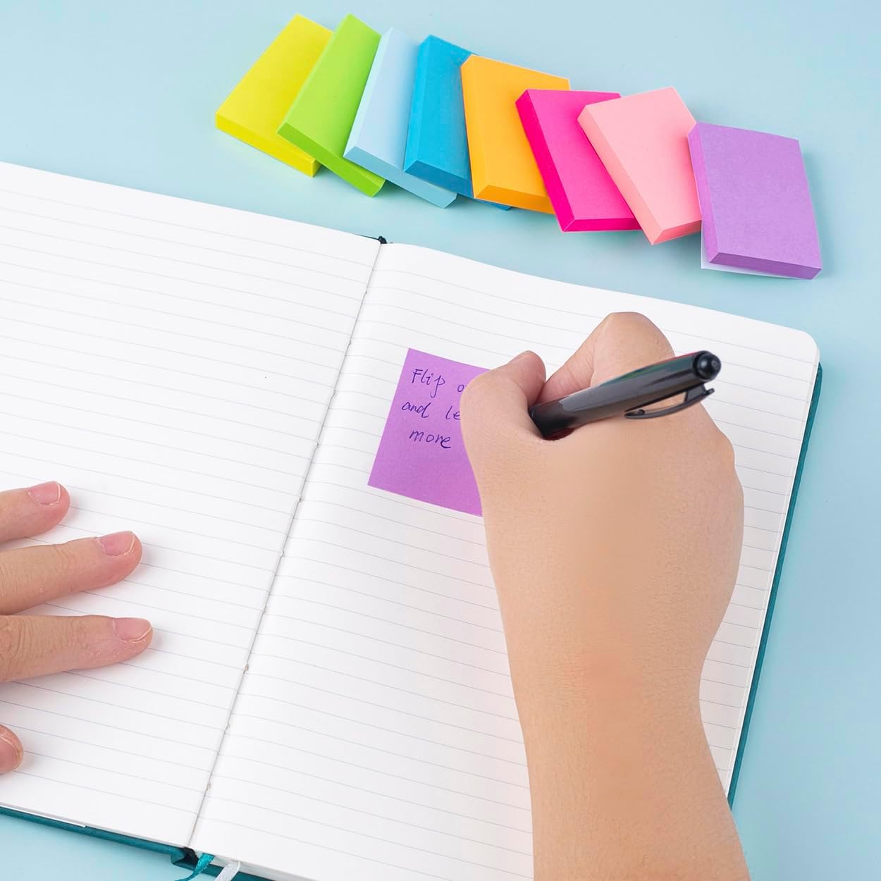 Sticky Notes, Bright Colors Self-Stick Pads, 24 Pack, 75 Sheets/Pad,1800 Sheets