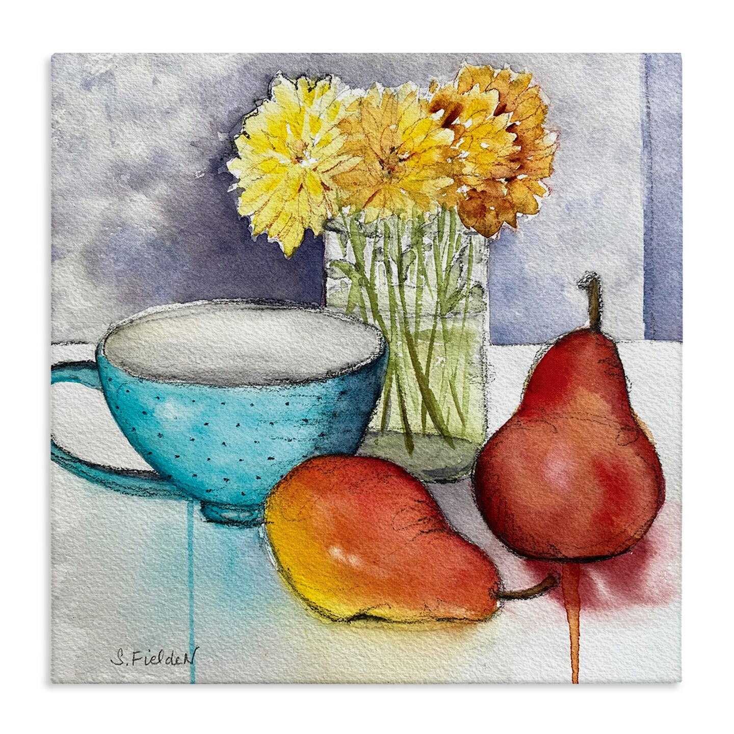 Stupell Industries Modern Kitchen Teacup &#x26; Fruit Canvas Design by Stephanie Fielden