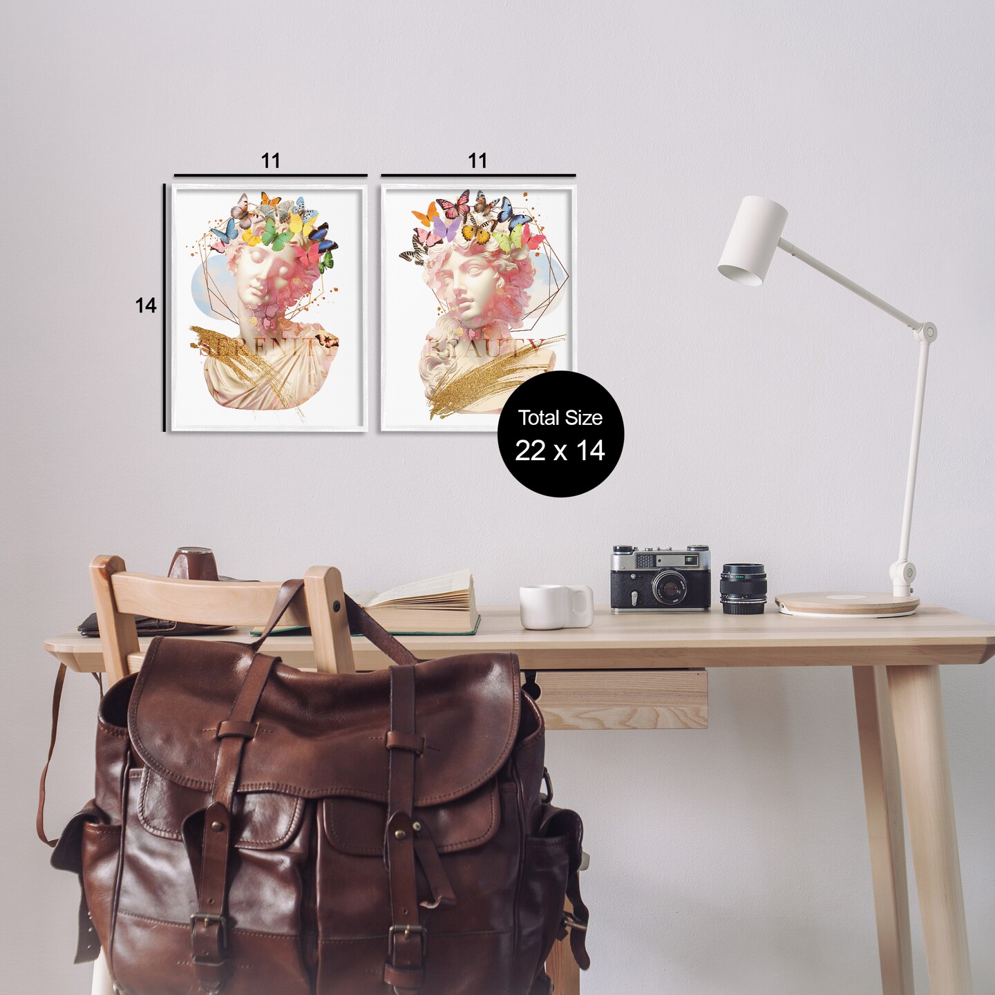 Stupell Industries Serenity &#x26; Beauty Glam Collages 2pc Framed Giclee Set Design by Susan Arnot
