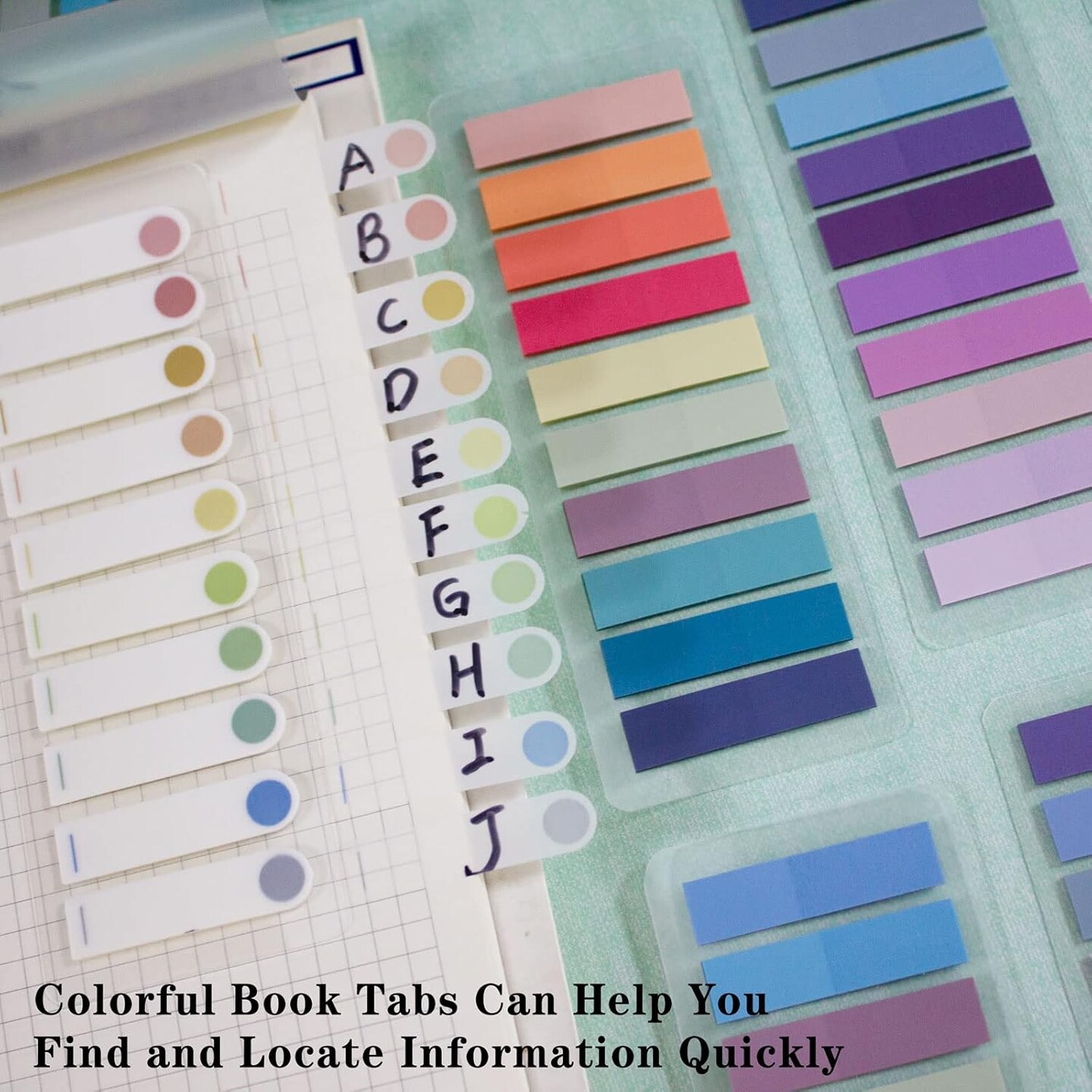 3200pcs Books Tabs for Annotating,Sticky Tabs Clear Sticky Notes, Morandi Page Markers for Notebooks, Multi-Colored Writable and Repositionable Book Flags Strip (3200pcs)