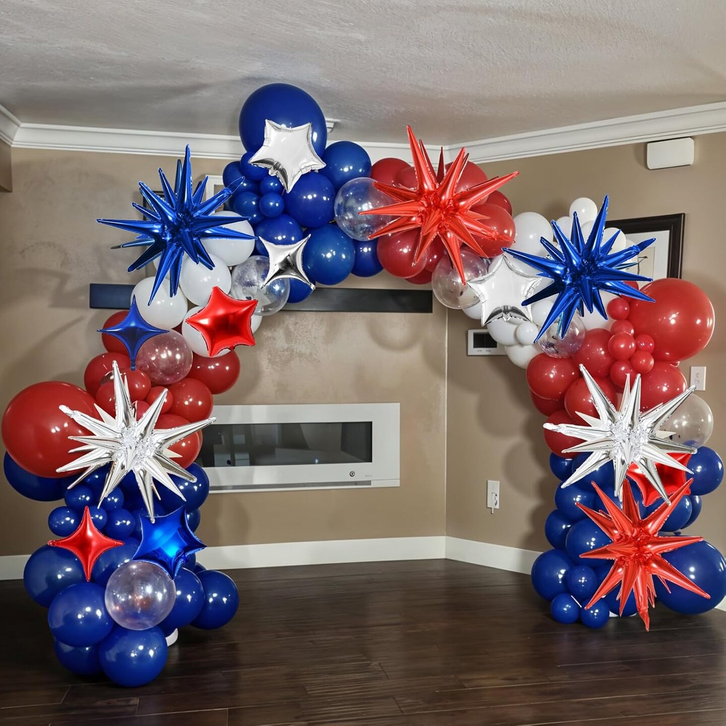 Star Balloons, 22in Red White and Blue Explosion Star Balloons Foil 10in 4-Pointed & Pentagram Balloon for 4th of July Independence Day Birthday Party Patriotic Decoration