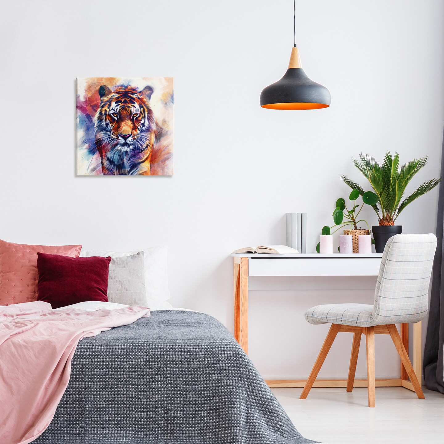 Stupell Industries Fierce Vibrant Tiger Canvas Design by Kim Allen