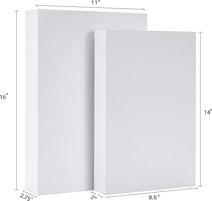 5 Boxes Assorted Sizes(3 Boxes 14", 2 Boxes 16") White Gift Boxes With Lids For Christmas, Birthdays and more