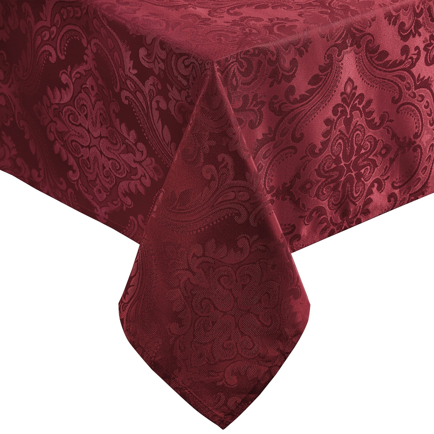 Threadmade Home Caiden Elegance Damask Tablecloth, Cranberry - 52"W x 70"L