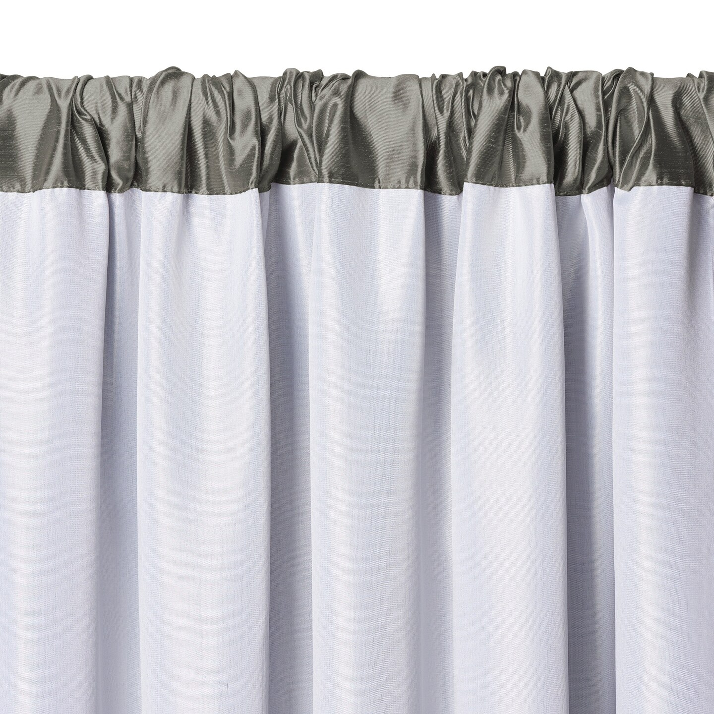 Threadmade Home Versailles Faux Silk Blackout Window Curtain, Gray - 52"W x 95"L