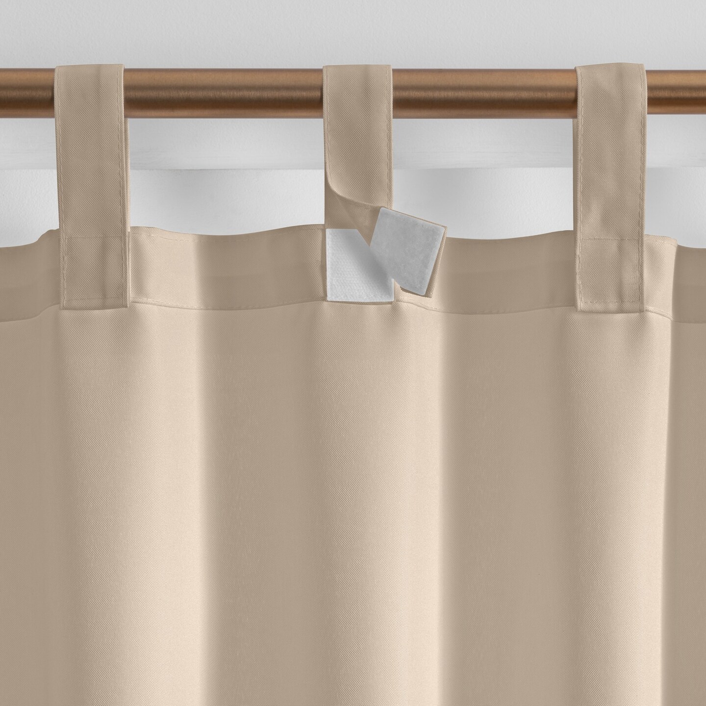 Threadmade Home Matine Solid Tab Top Indoor/Outdoor Window Curtain, Taupe - 52"W x 108"L