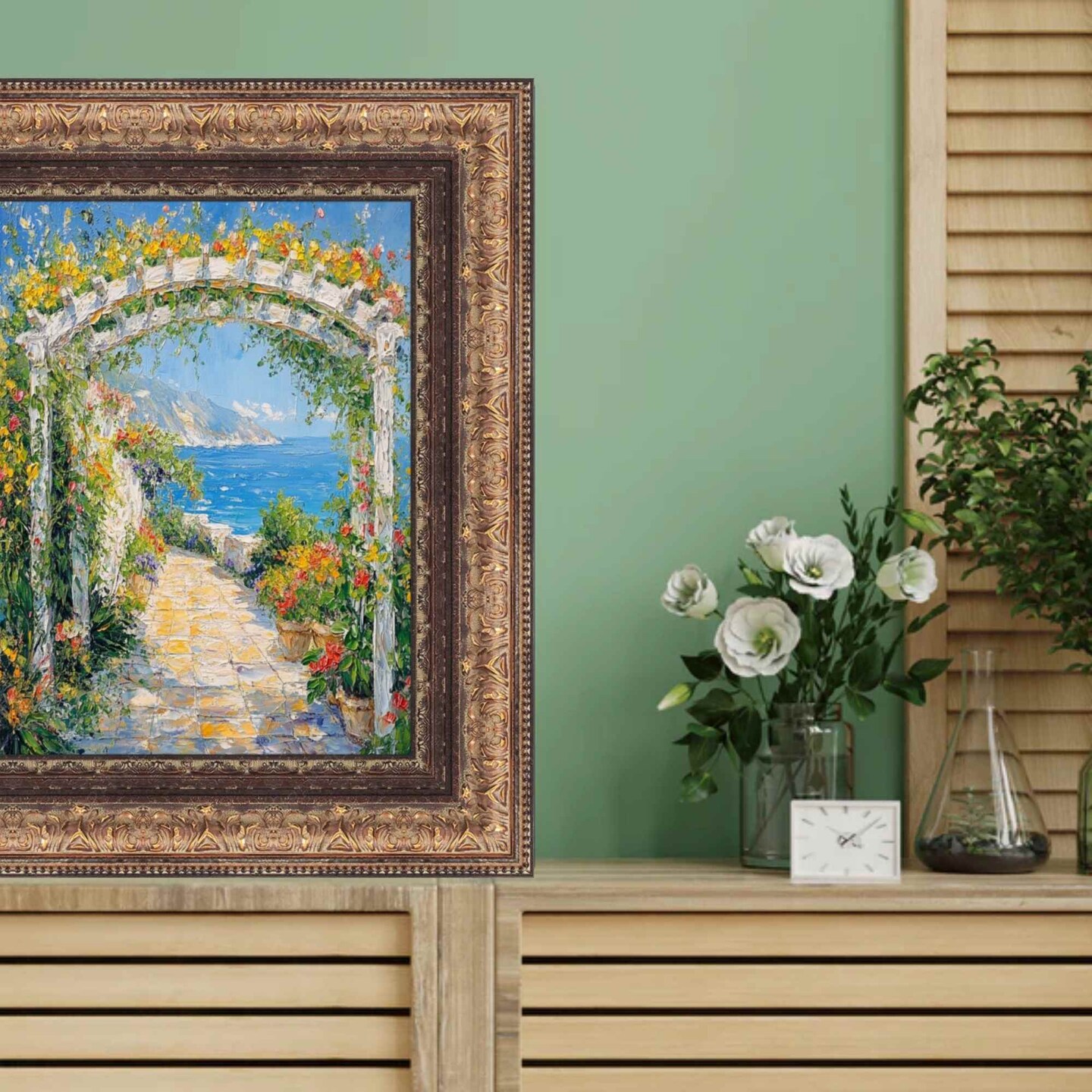 Wide Vintage Spanish Gold Ornate Picture Frame 30x30 frame
