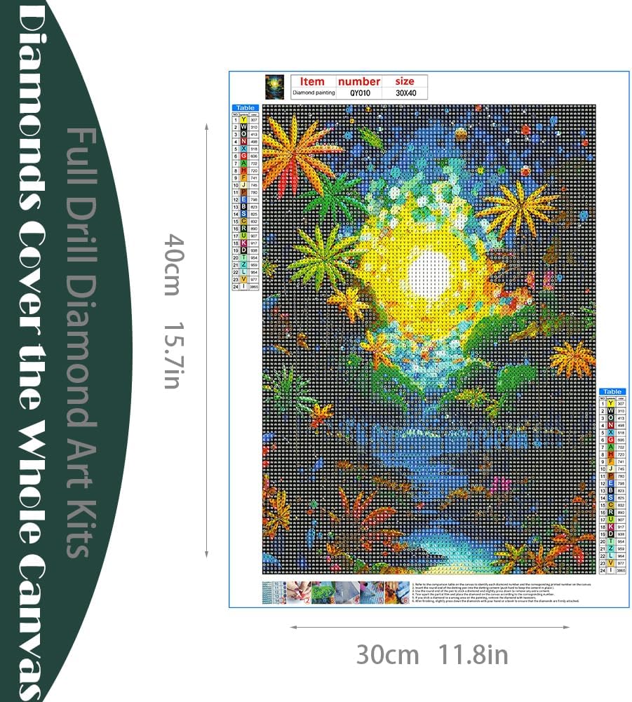 5D Diamond Painting Landscape Colorful Diamond Art Kits for Adults - Small Abstract Diamond Painting Kits - Gem Art Kit Tree of Life Diamond Art Kits Home Wall Decor Gifts 12x16inch