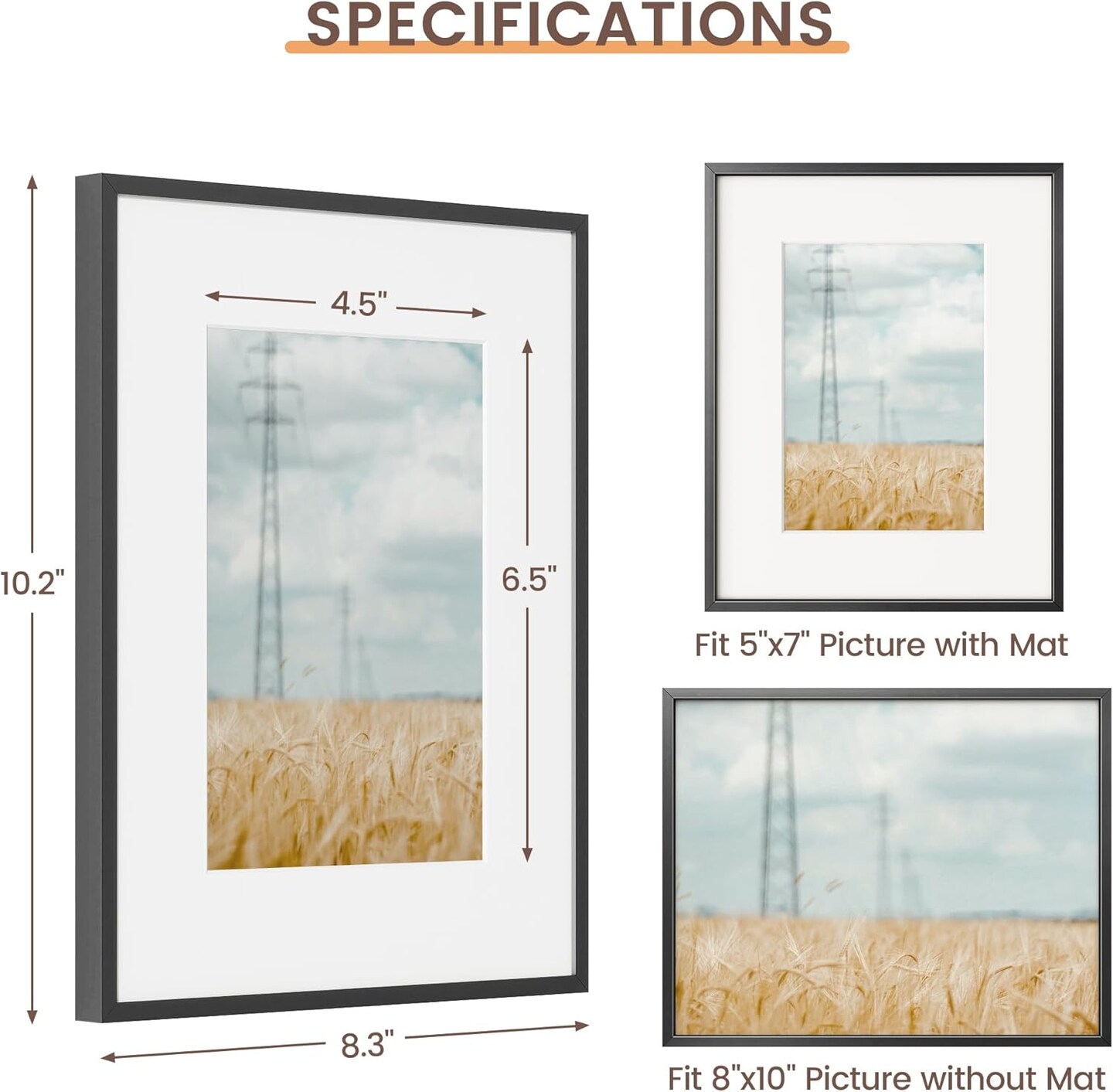 8x10 Picture Frame Black