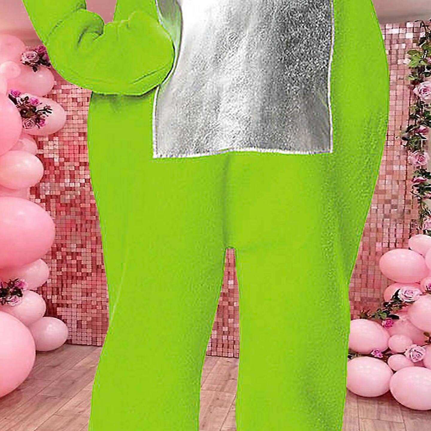 Toddler Teletubbies Green Dipsy Costume Polyester Outfit with Hood &#x26; Mittens
