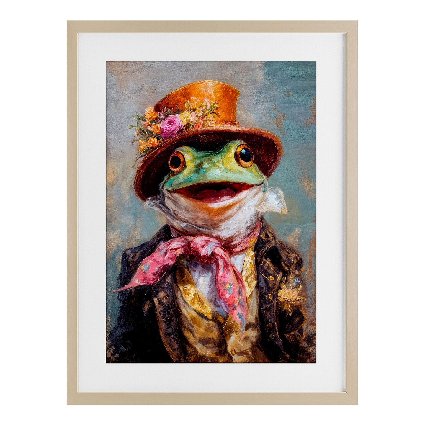 Stupell Industries Victorian Frog Portrait Framed Print Under Glass, design by Wumples