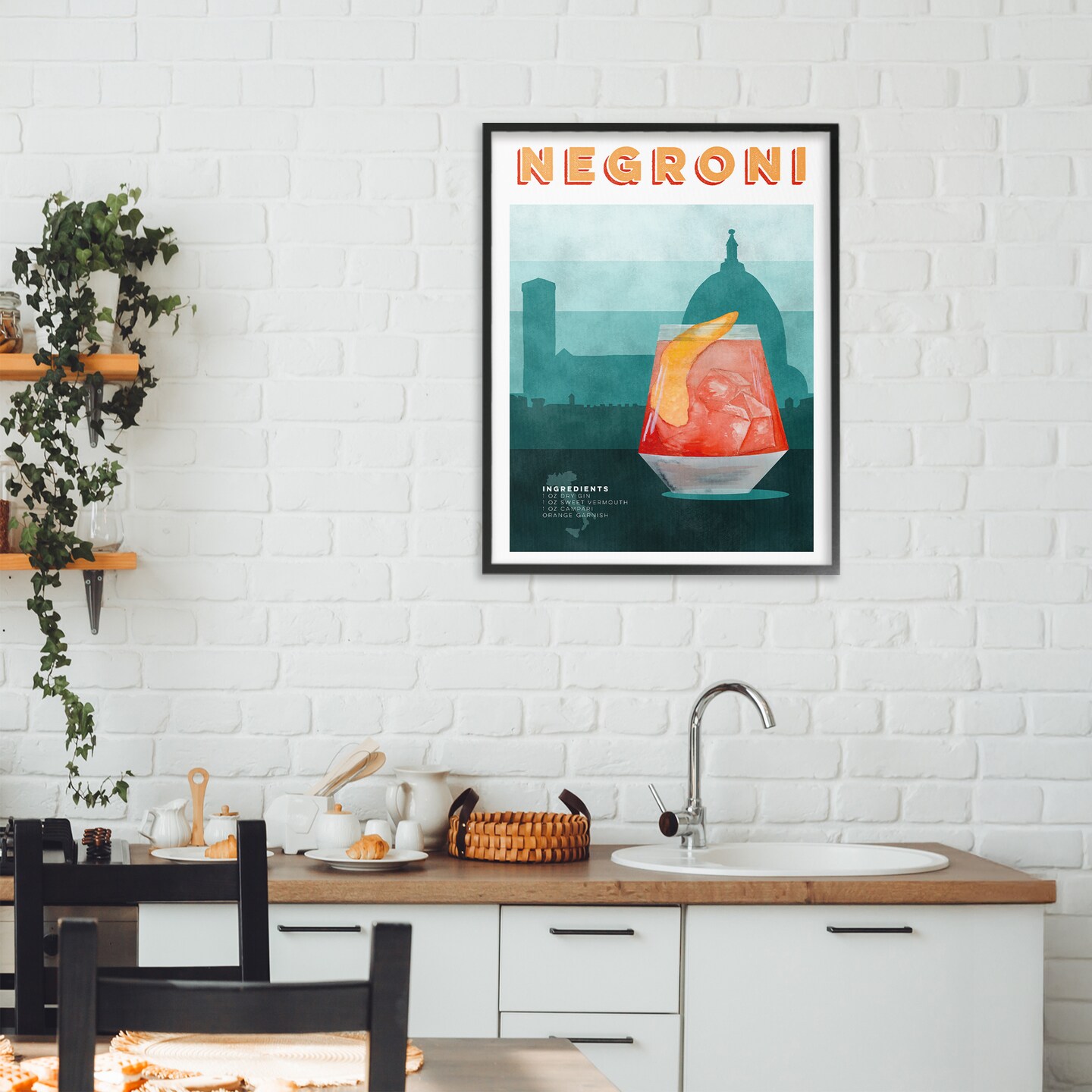 Stupell Industries Retro Negroni & Architecture Framed Giclee, design by Brett Blumenthal