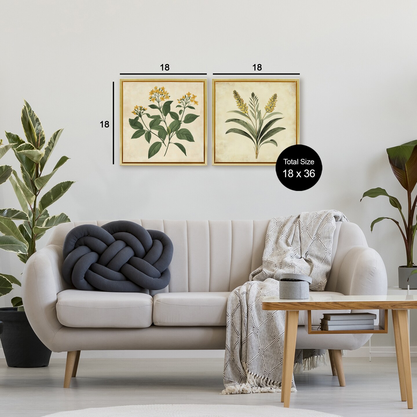 Stupell Industries Vintage Yellow Bushels and Wheat 2pc Floating Frame Set, design by Petal Prints Design