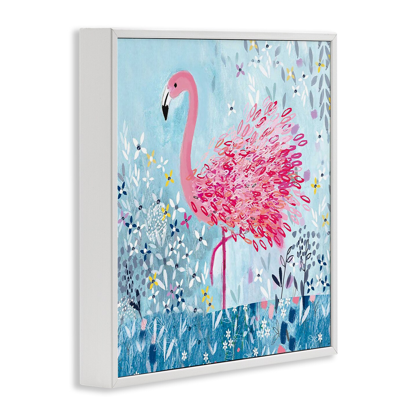 Stupell Industries Whimsical Flower Flamingo Framed Giclee, design by Clare Tupper