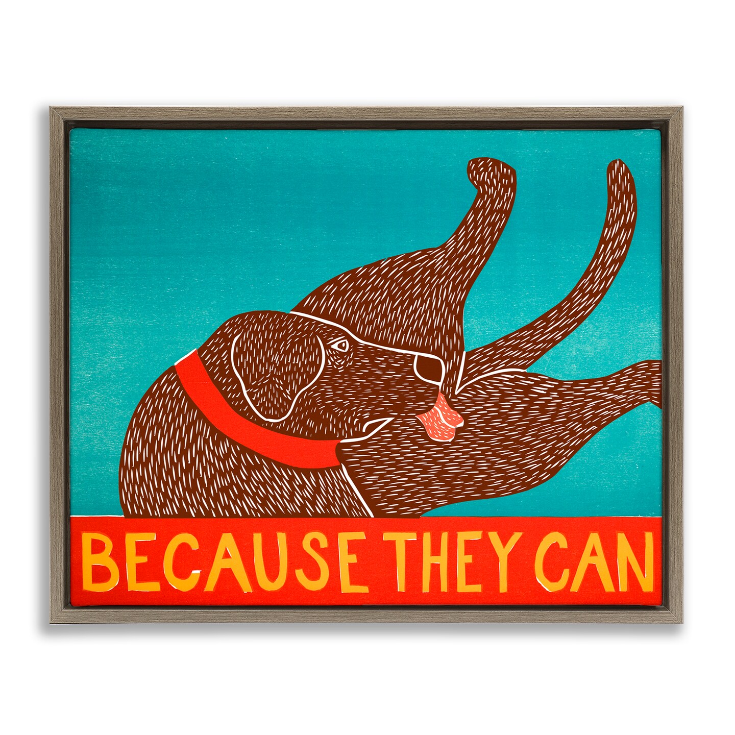 Stupell Industries Because They Can Funny Dog Floating Frame, design by Stephen Huneck