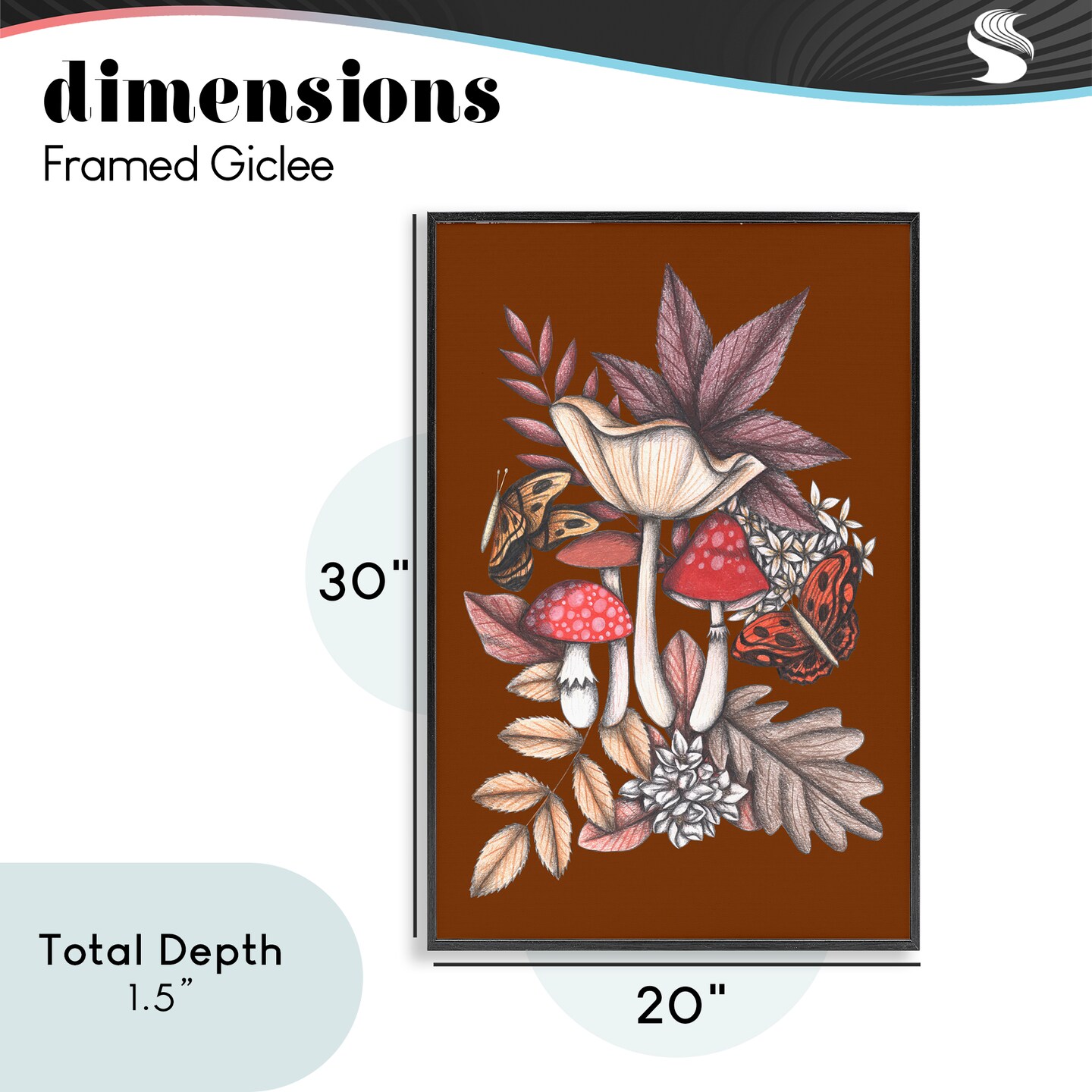 Stupell Industries Autumn Mushrooms Magic Framed Giclee, design by Cecilia Battaini