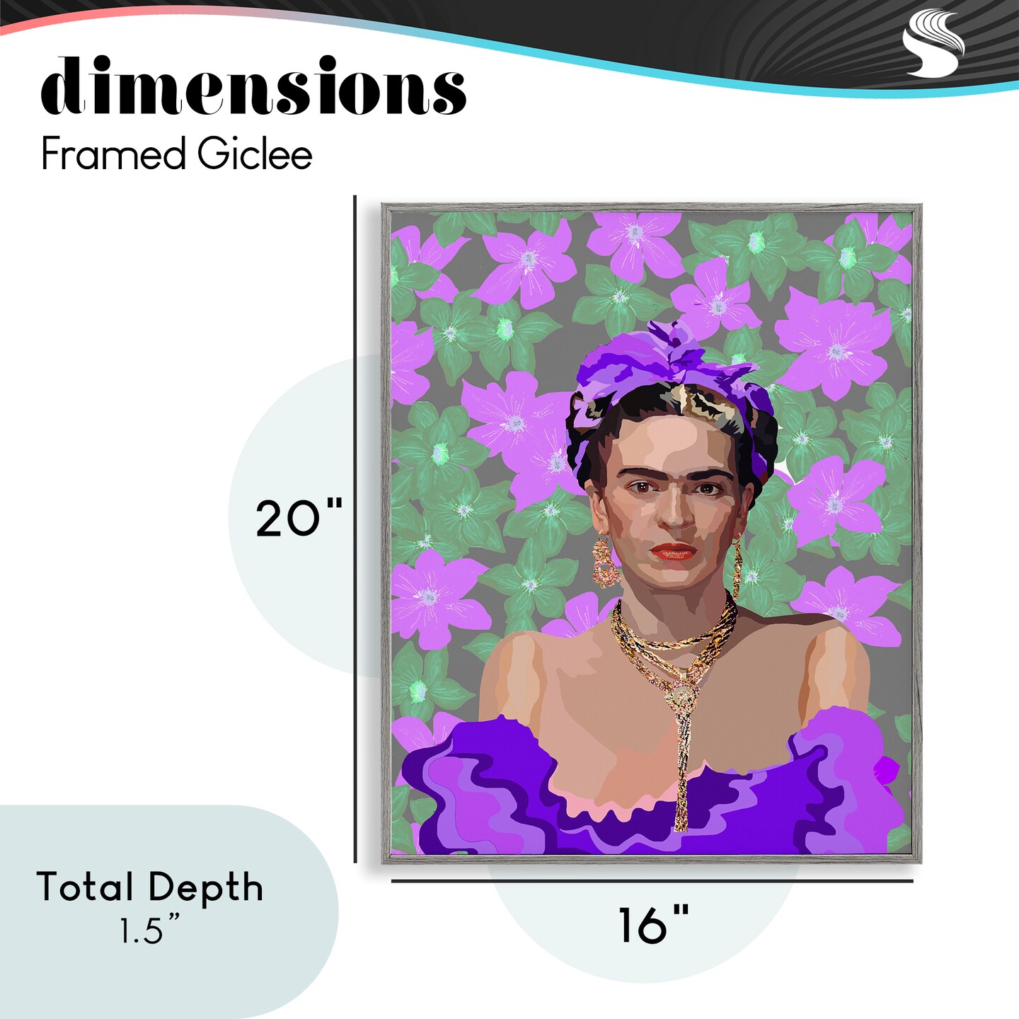 Stupell Industries Floral Reverie Frida Framed Giclee, design by Lynnda Rakos