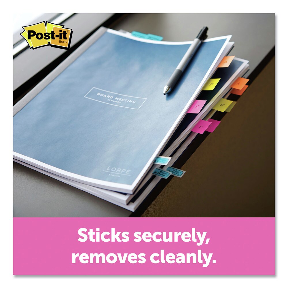 Post-it Flags 1 in. x 1.75 in. Page Flags in Desk Grip Dispenser - Red (200/Pack)