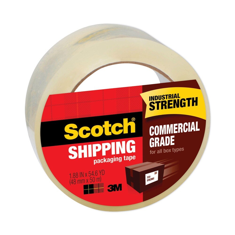 Scotch 3750 1.88 in. x 54.6 yards 3 in. Core Commercial Grade Packaging Tape - Clear (1-Roll)