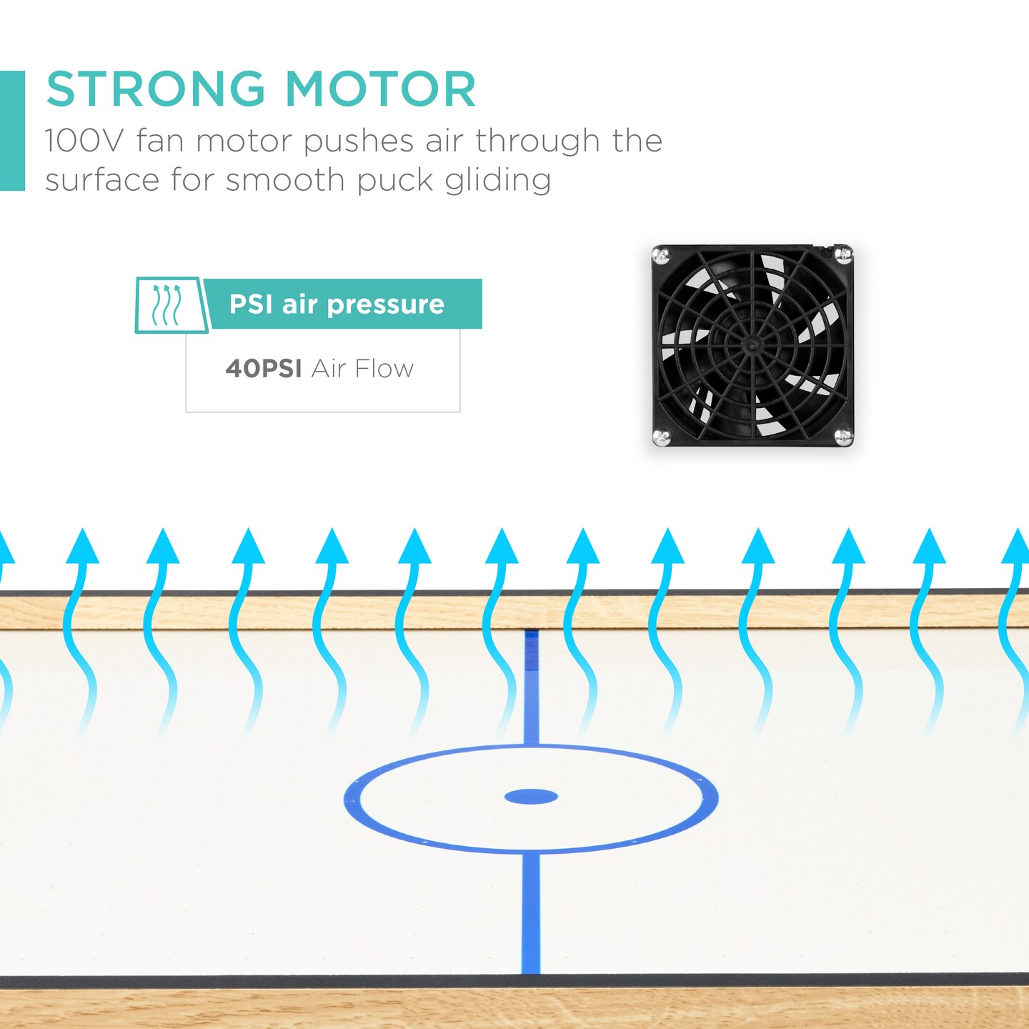 Best Choice Products 40in Air Hockey Arcade Table w/ 100V Motor, Electric Fan, 2 Strikers, 2 Pucks