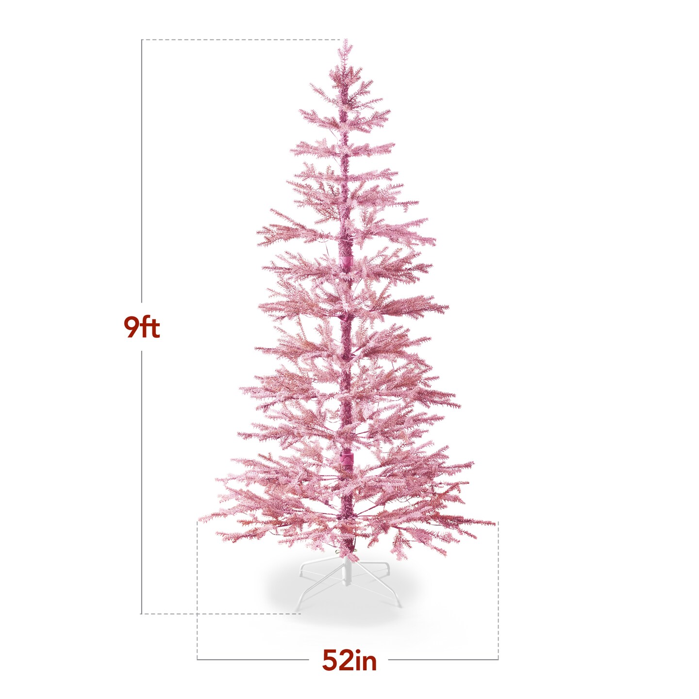 Best Choice Products Pre-Lit Flocked Sparse Christmas Tree Artificial Pine Tree, w/White & Multicolored LED Lights - Pink
